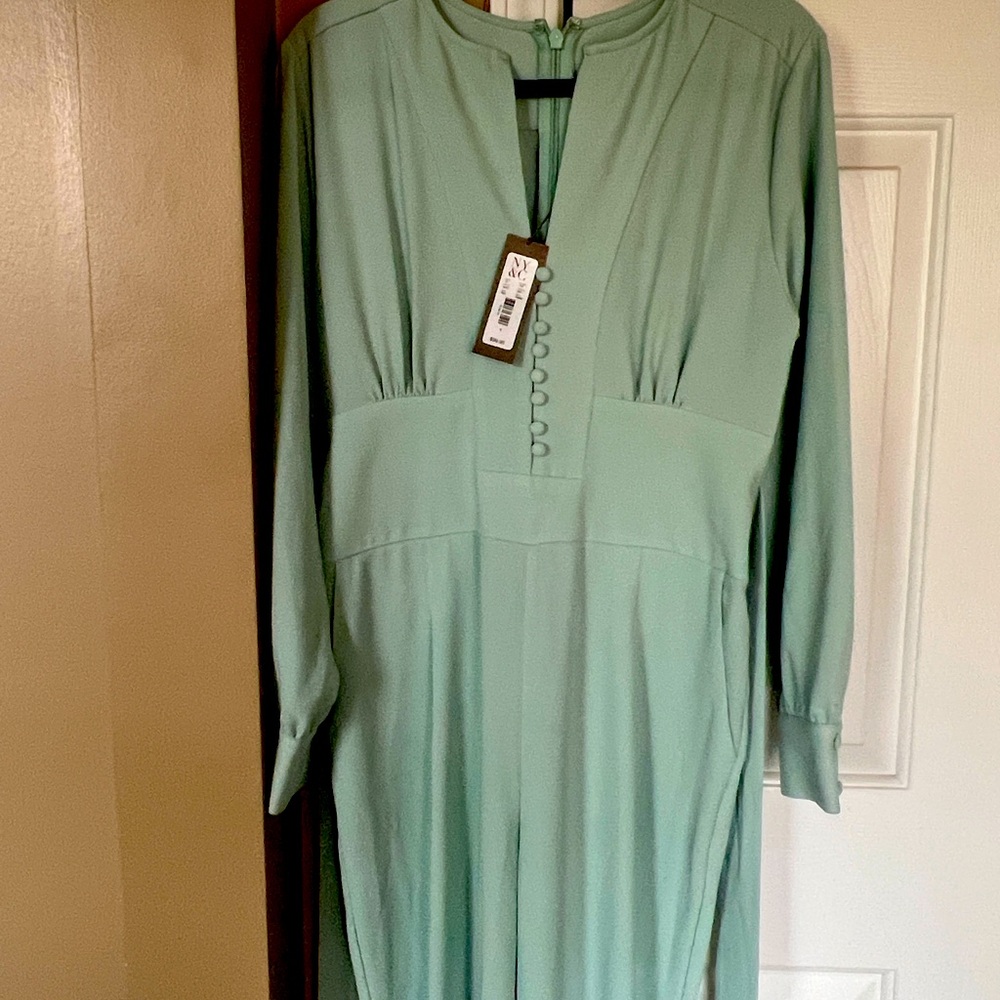 Eva Mendes Mint Long Sleeve Dress